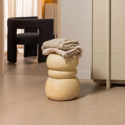 WOOOD Loungetafels & Bijzettafels|Ronde Bijzettafel|Bijzettafel Yvo Betonlook, 37 x 35cm Naturel