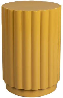 Dutchbone Ronde Bijzettafel|Krukjes|Bijzettafel/Kruk Camila Okergeel