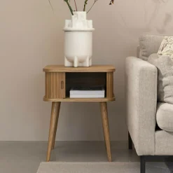 Zuiver Nachtkastjes|Nachtkastjes|Bijzettafel/Nachtkastje Barbier Hout, 45 x 45cm