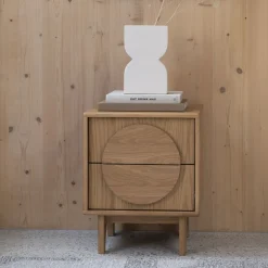 Zuiver Nachtkastjes|Nachtkastjes|Bijzettafel/Nachtkastje Groove Hout, Met 2 laden