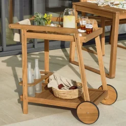 Kave Home Loungetafels & Bijzettafels|Trolleys|Bijzettafel/Trolley Felisa 55 x 73cm, kleur Naturel