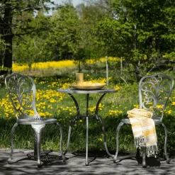 Nohr Eettafels Voor In Je Tuin|Bistroset Kamille kleur Zilver
