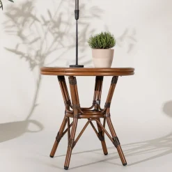Nohr Eettafels Voor In Je Tuin|Bistrotafels|Bistrotafel Rivky Rotan, 60cm Bruin
