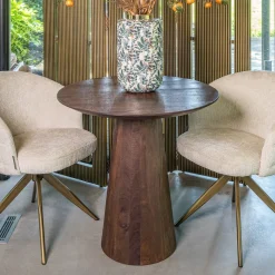 Richmond Interiors Bistrotafels|Bistrotafel Willow Mangohout, 80cm Donkerbruin