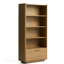 Kave Home Boekenkasten|Boekenkast Arelida Eiken, 185 x 90cm