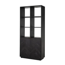Richmond Interiors Boekenkasten|Boekenkast Blackbone Brass, 220 x 100cm Zwart