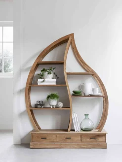 MUST Living Boekenkasten|Boekenkast Drop Teakhout, 132 x 185cm