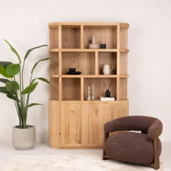 Livingfurn Boekenkasten|Boekenkast Novero Eiken, 220 x 145cm