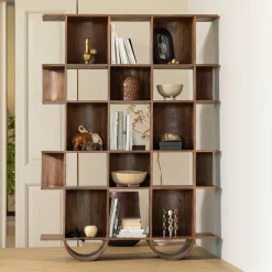 WOOOD Boekenkasten|Boekenkast Sinne Mangohout, 180 x 130cm Naturel