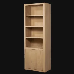 Tower Living Boekenkasten|Boekenkast Tenna Mangohout, 220 x 80cm, kleur Naturel
