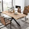Artistiq Living Rechte Eettafel|Boomstam Eettafel Rochelle Mangohout, kleur Zwart