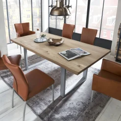 Artistiq Living Rechte Eettafel|Boomstam Eettafel Serjio Eikenhout, 120 x 80cm