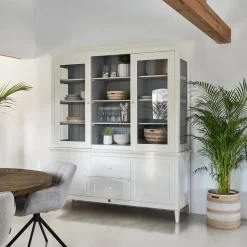 Rivièra Maison Buffetkasten & Vitrinekasten|Buffetkast Bedford Cabinet XL, Mangohout, 220 x 198cm, kleur Wit