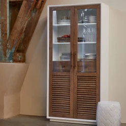 Rivièra Maison Buffetkasten & Vitrinekasten|Buffetkast Lake House Eikenhout en glas, 205 x 100cm