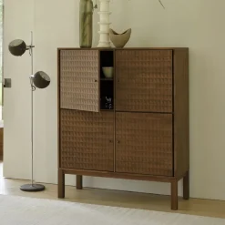 Ethnicraft Buffetkasten & Vitrinekasten|Buffetkast Sono Gevernist Teakhout, 144 x 116cm Light Brown