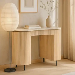 Brix Bureaus|Sidetables|Bureau / Sidetable Dexter Bottecino Marmer en Mangohout, 136cm