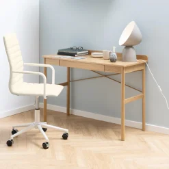 Bendt Bureaus|Bureau Ashlyn Eiken met lade, 110 x 50cm Naturel
