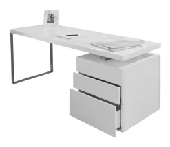 Artistiq Living Bureaus|Bureau Pamela Met 3 laden, kleur Hoogglans Wit