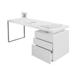 Artistiq Living Bureaus|Bureau Pamela Met 3 laden, kleur Hoogglans Wit