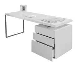 Artistiq Living Bureaus|Bureau Pamela Met 3 laden, kleur Hoogglans Wit