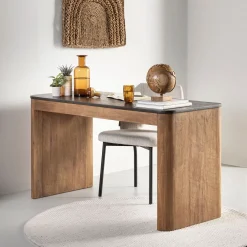 DTP Home Bureaus|Bureau Soho Teakhout en betonlook, 140 x 60cm