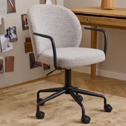 Bendt Bureaustoelen|Bureaustoel Alba Bouclé, kleur Beige