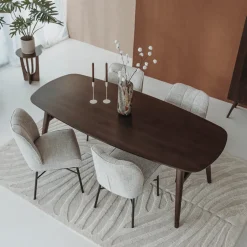 Tower Living Ovale Eettafel|Deens Ovale Eettafel Aura Acaciahout, kleur Espresso