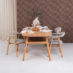 Tower Living Ovale Eettafel|Deens Ovale Eettafel Aura Acaciahout, kleur Naturel