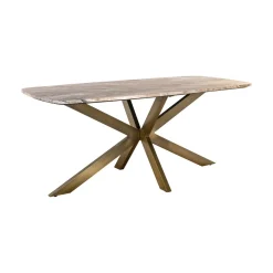 Richmond Interiors Marmeren Eettafel|Ovale Eettafel|Deens Ovale Eettafel Bottega Marmer en brass Wit