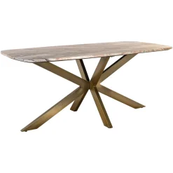 Richmond Interiors Marmeren Eettafel|Ovale Eettafel|Deens Ovale Eettafel Bottega Marmer en brass Wit