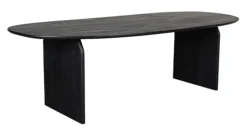 LABEL51 Ovale Eettafel|Deens Ovale Eettafel Cooper Mangohout, 210 x 110cm Zwart