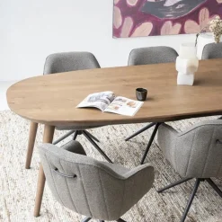 Eleonora Ovale Eettafel|Deens Ovale Eettafel Elijah Eiken, kleur Bruin