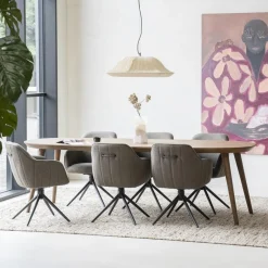 Eleonora Ovale Eettafel|Deens Ovale Eettafel Elijah Eiken, kleur Bruin