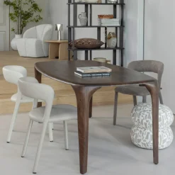 WOOOD Ovale Eettafel|Deens Ovale Eettafel Fiore Mangohout, 190 x 95cm Donkerbruin