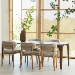 WOOOD Ovale Eettafel|Deens Ovale Eettafel Fiore Mangohout, 230 x 95cm Donkerbruin