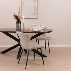 Livingfurn Ovale Eettafel|Deens Ovale Eettafel Jesper Mangohout, kleur donkerbruin