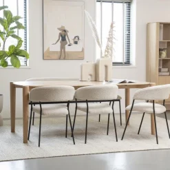 Eleonora Ovale Eettafel|Deens Ovale Eettafel Selbu Eiken Naturel