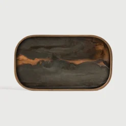 Ethnicraft Keukengerei|Dienblad Linear Flow 42 x 24cm, kleur Brons
