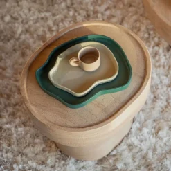 Zuiver Overige Decoratie|Dienblad Revolt Set van 2 stuks Ivory / Green