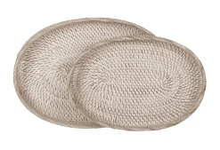 MUST Living Keukengerei|Dienblad Saint Barths Rotan, Set van 2 stuks Naturel