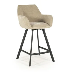 By-Boo Barkruk Met Rugleuning|Draaibare Barkruk Bliss (zithoogte 69cm)