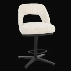 Tower Living Barkruk Met Rugleuning|Draaibare Barkruk Caldes Geweven stof (zithoogte 68cm)