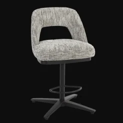 Tower Living Barkruk Met Rugleuning|Draaibare Barkruk Caldes Geweven stof (zithoogte 68cm)