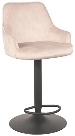 LABEL51 Barkruk Met Rugleuning|Barkruk Verstelbaar|Draaibare Barkruk Fender Velvet (zithoogte 64-84cm)