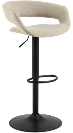 Bendt Barkruk Met Rugleuning|Barkruk Verstelbaar|Draaibare Barkruk Pia Chenille (zithoogte 59-80cm)