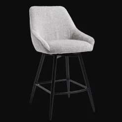 Tower Living Barkruk Met Rugleuning|Draaibare Barkruk Trino Geweven stof