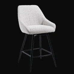 Tower Living Barkruk Met Rugleuning|Draaibare Barkruk Trino Geweven stof