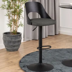 Bendt Barkruk Met Rugleuning|Barkruk Verstelbaar|Draaibare Barkruk Vila (zithoogte 62-84cm)