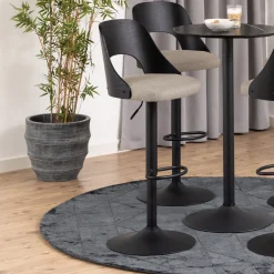 Bendt Barkruk Met Rugleuning|Barkruk Verstelbaar|Draaibare Barkruk Vila (zithoogte 62-84cm)