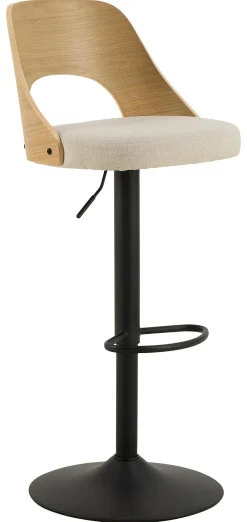 Bendt Barkruk Met Rugleuning|Barkruk Verstelbaar|Draaibare Barkruk Vila (zithoogte 62-84cm)